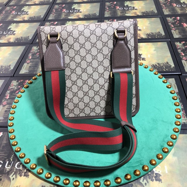 Gucci專櫃款男包 598604 古馳Vintage彩色肩帶 虎頭小方包 Gucci男士郵差包  gqy2801